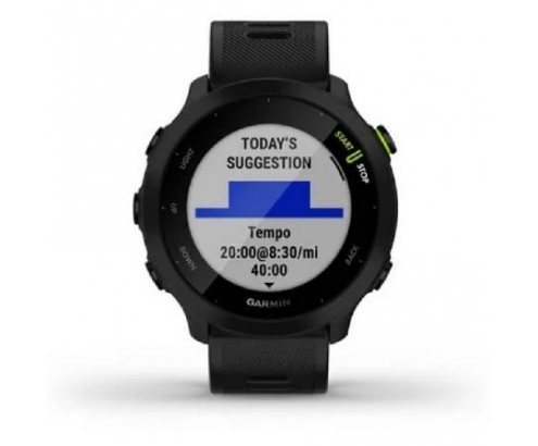 Garmin Forerunner 55 Smartwatch notificaciones frecuencia cardiaca gps negro
