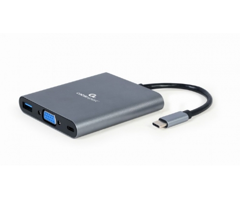 Gembird A-CM-COMBO6-01 hub de interfaz USB 3.2 Gen 1 (3.1 Gen 1) Type-C 5000 Mbit/s Gris