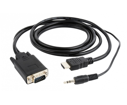 Gembird A-HDMI-VGA-03-6 adaptador de cable de vÍ­deo 1,8 m HDMI tipo A (Estándar) VGA (D-Sub) + 3,5mm Negro