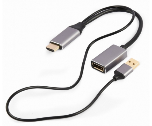 Gembird A-HDMIM-DPF-02 adaptador de cable de vÍ­deo 0,1 m HDMI tipo A (Estándar) DisplayPort Negro