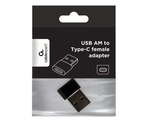 Gembird A-USB2-AMCF-02 cambiador de género para cable USB A USB C Negro