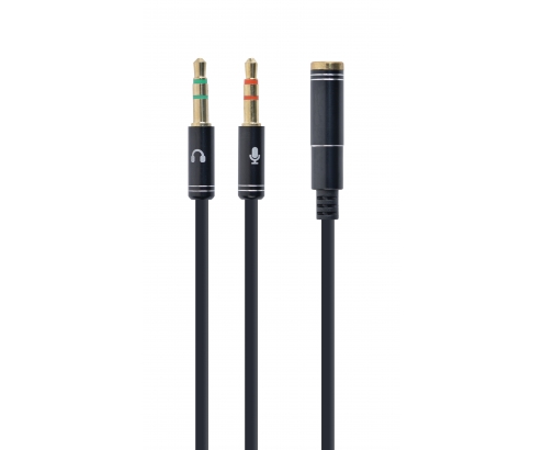 Gembird !Adapter audio stereo 3.5mm mini Jack/4PIN/ cable de audio 0,2 m 3,5mm 2 x 3.5mm Negro