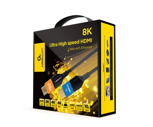 Gembird CC-HDMI8K-AOC-10M cable HDMI HDMI tipo A (Estándar) Negro, Azul, Naranja