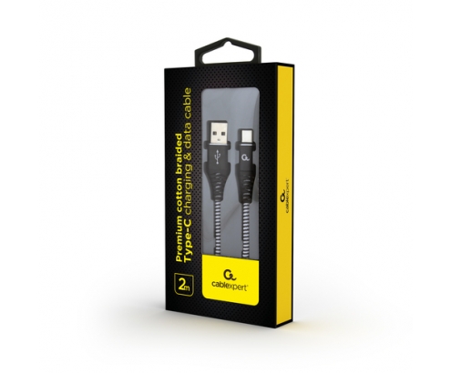 Gembird CC-USB2B-AMCM-2M-BW cable USB USB 2.0 USB A USB C Negro, Blanco