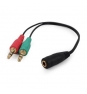 Gembird CCA-418 cable de audio 0,2 m 3,5mm 2 x 3.5mm Negro, Verde, Rojo