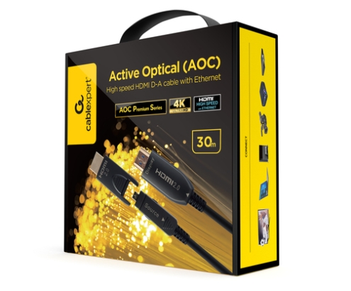 Gembird CCBP-HDMID-AOC-30M cable HDMI HDMI tipo A (Estándar) HDMI tipo D (Micro) Negro