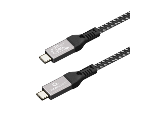 Gembird CCBP-USB4-CMCM240-1.5M cable USB USB4 Gen 3x2 1,5 m USB C Negro, Plata