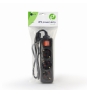 Gembird EG-PSU3-01 base múltiple 0,6 m 3 salidas AC Interior Negro