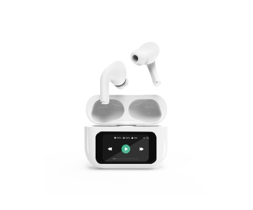 Gembird GMB Audio TWS-LCD-ANC-01-W auricular y casco Auriculares Inalámbrico Dentro de oído Llamadas/Música USB Tipo C Bluetooth Blanco