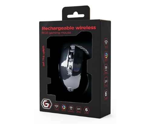 Gembird GMB Gaming MUSGW-6BL-02 ratón Juego mano derecha RF inalámbrico Óptico 3200 DPI