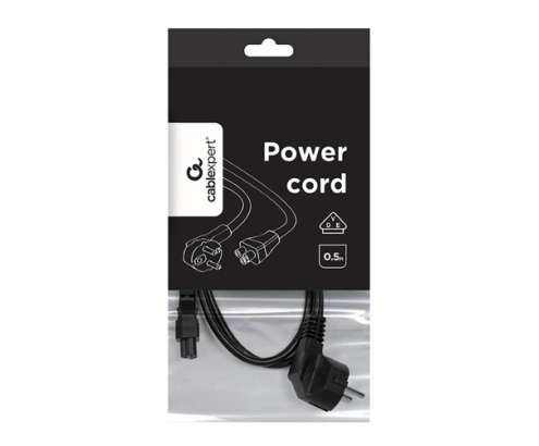 Gembird PC-186-ML12-0.5M cable de transmisión Negro 0,5 m CEE 7/7 C5 acoplador