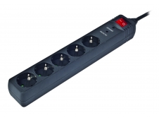 Gembird SPG5-C-5 base múltiple 1,5 m 5 salidas AC Negro