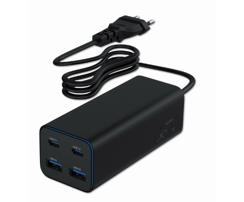 Gembird TA-UC-2A2C-PD100-01-BK cargador de dispositivo móvil Portátil, Smartphone Negro Corriente alterna Carga rápida Interior
