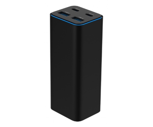 Gembird TA-UC-2A2C-PD100-01-BK cargador de dispositivo móvil Portátil, Smartphone Negro Corriente alterna Carga rápida Interior
