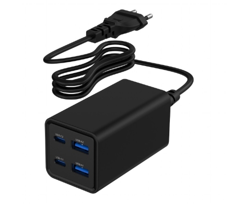 Gembird TA-UC-2A2C-PD65-01-BK cargador de dispositivo móvil Portátil, Smartphone Negro Corriente alterna Carga rápida Interior