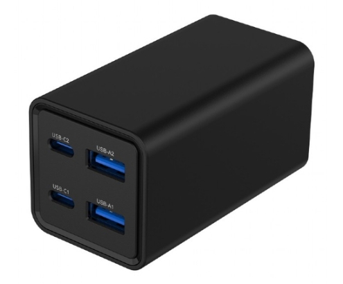 Gembird TA-UC-2A2C-PD65-01-BK cargador de dispositivo móvil Portátil, Smartphone Negro Corriente alterna Carga rápida Interior