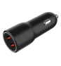 Gembird TA-UC-A2QC36-CAR-01 cargador de dispositivo móvil Teléfono móvil, Smartphone Negro Encendedor de cigarrillos Carga rápida Auto