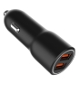 Gembird TA-UC-A2QC36-CAR-01 cargador de dispositivo móvil Teléfono móvil, Smartphone Negro Encendedor de cigarrillos Carga rápida Auto