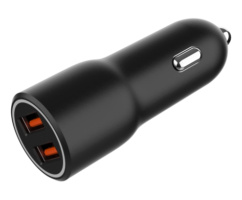 Gembird TA-UC-A2QC36-CAR-01 cargador de dispositivo móvil Teléfono móvil, Smartphone Negro Encendedor de cigarrillos Carga rápida Auto