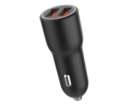 Gembird TA-UC-A2QC36-CAR-01 cargador de dispositivo móvil Teléfono móvil, Smartphone Negro Encendedor de cigarrillos Carga rápida Auto
