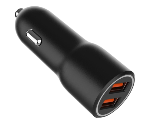Gembird TA-UC-A2QC36-CAR-01 cargador de dispositivo móvil Teléfono móvil, Smartphone Negro Encendedor de cigarrillos Carga rápida Auto