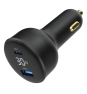 Gembird TA-UC-AC2PD30LCD-CAR-01 cargador de dispositivo móvil Universal Negro Encendedor de cigarrillos Carga rápida Auto