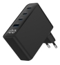 Gembird TA-UC-PDQC100LCD-01-BK cargador de dispositivo móvil Portátil, Smartphone Negro Corriente alterna Carga rápida Interior