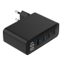 Gembird TA-UC-PDQC100LCD-01-BK cargador de dispositivo móvil Portátil, Smartphone Negro Corriente alterna Carga rápida Interior