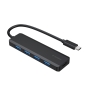 Gembird UHB-CM-U3P4P-01 hub de interfaz USB 3.2 Gen 1 (3.1 Gen 1) Type-C Negro