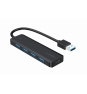 Gembird UHB-U3P4P-02 hub de interfaz USB 3.2 Gen 1 (3.1 Gen 1) Type-A 5000 Mbit/s Negro