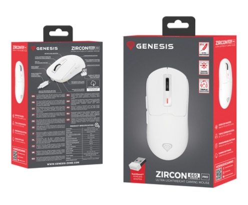 GENESIS NMG-2194 ratón Juego Ambidextro Bluetooth + USB Type-C Óptico 26000 DPI