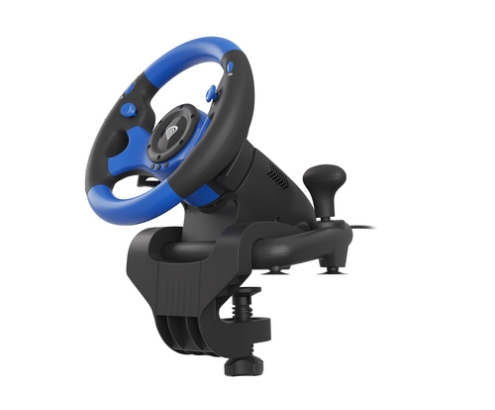 GENESIS Seaborg 350 Negro, Azul USB Volante + Pedales Nintendo Switch, PC, PlayStation 4, Playstation 3, Xbox 360, Xbox One, Xbox Series S, Xbox Serie