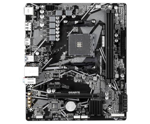 GIGABYTE A520M H ARGB Placa Base – Compatible con CPUs AMD Ryzen Serie 5000, hasta 5100 MHz DDR4 (OC), M.2 PCIe 3.0 x4, LAN 1 GbE, USB 3.2 Gen 1