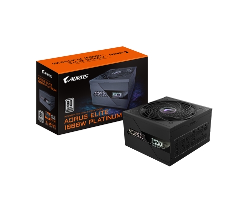 GIGABYTE AORUS ELITE P1000W ICE Fuente de Alimentación - PCIe 5.0, 80 PLUS Platinum, Diseño completamente modular, Ventilador de 120 mm, Compatible 