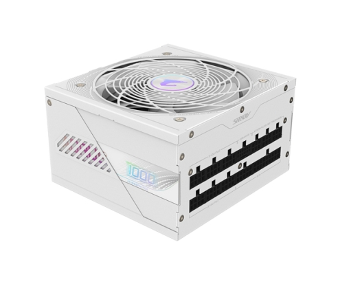 GIGABYTE AORUS ELITE P1000W ICE Fuente de Alimentación - PCIe 5.0, 80 PLUS Platinum, Diseño completamente modular, Ventilador de 120 mm, Compatible 