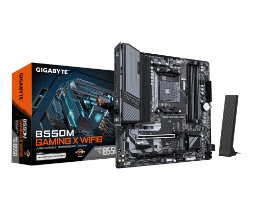 GIGABYTE B550M GAMING X WIFI6 Placa base - Procesadores AMD Ryzen 5000, VRM de 5+3 fases, hasta 3200 MHz DDR4, 1x M.2 PCIe 4.0 + 1x M.2 PCIe 3.0, Wi-F