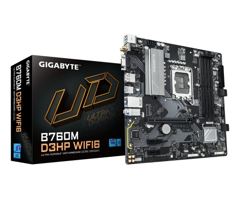 GIGABYTE B760M D3HP WIFI6 Placa base - Compatible con procesadores Intel Core 14ª generación, VRM digital de 4+1+1 fases, hasta 5600 MHz DDR5, 2x M.