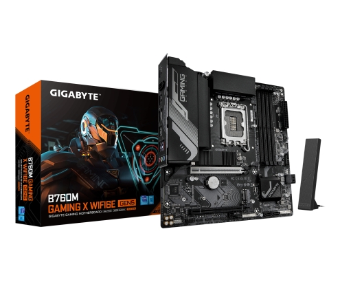 GIGABYTE B760M GAMING X WIFI6E GEN5 Placa Base – Compatible con procesadores Intel Core 14ª generación, VRM de 8+1+1 fases, hasta 5600 MHz DDR5, 2