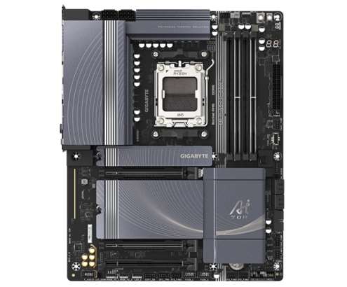 GIGABYTE B850 AI TOP Placa Base - Procesadores AMD Ryzen Serie 9000, 16+2+2 fases VRM digitales, hasta 8600MHz DDR5 (OC), 2xPCIe 5.0 + 1xPCIe 4.0 M.2,