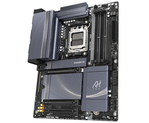 GIGABYTE B850 AI TOP Placa Base - Procesadores AMD Ryzen Serie 9000, 16+2+2 fases VRM digitales, hasta 8600MHz DDR5 (OC), 2xPCIe 5.0 + 1xPCIe 4.0 M.2,