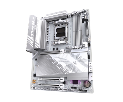 GIGABYTE B850 AORUS ELITE WIFI7 ICE Placa Base - Procesadores AMD Ryzen Serie 9000, VRM digital de 12+2+1 fases, hasta 8200MHz DDR5 (OC), 1xPCIe 5.0 +
