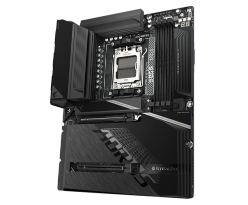 GIGABYTE B850 AORUS STEALTH Placa Base – CPUs AMD Ryzen Serie 9000, VRM digital de 14+2+2 fases, hasta 8200 MHz DDR5 (O.C.), 2× M.2 PCIe 5.0 + 2×
