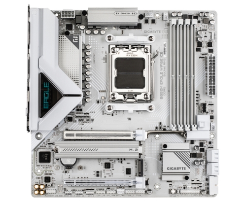 GIGABYTE B850M EAGLE WIFI6E ICE Placa Base – Procesadores AMD Ryzen serie 9000, VRM digital de 8+2+2 fases, hasta 8200 MHz DDR5 (OC), 1 x M.2 PCIe 5