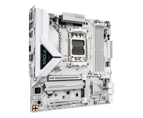 GIGABYTE B850M EAGLE WIFI6E ICE Placa Base – Procesadores AMD Ryzen serie 9000, VRM digital de 8+2+2 fases, hasta 8200 MHz DDR5 (OC), 1 x M.2 PCIe 5