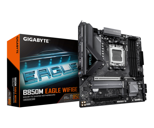 GIGABYTE B850M EAGLE WIFI6E Placa Base - Procesadores AMD Ryzen Serie 9000, VRM digital de 8+2+2 fases, hasta 8200MHz DDR5 (OC), 1xPCIe 5.0 + 1xPCIe 4