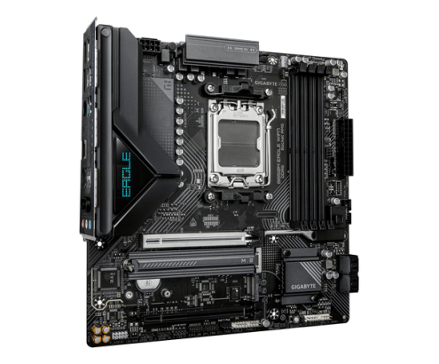 GIGABYTE B850M EAGLE WIFI7 Placa Base – CPUs AMD Ryzen Serie 9000, VRM digital de 8+2+2 fases, hasta 8200 MHz DDR5 (O.C.), 1× M.2 PCIe 5.0 + 1× M.