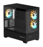 GIGABYTE C201 PANORAMIC Caja de PC – Torre Media, m-ATX, soporte para radiador de 360 mm, 3 ventiladores preinstalados, USB 3.0, compatible con RGB 