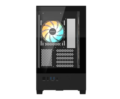 GIGABYTE C201 PANORAMIC Caja de PC – Torre Media, m-ATX, soporte para radiador de 360 mm, 3 ventiladores preinstalados, USB 3.0, compatible con RGB 