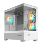 GIGABYTE C201 PANORAMIC ICE Caja para PC – Torre media, m-ATX, compatible con radiador de 360 mm, 3 ventiladores preinstalados, USB 3.0, compatible 