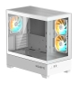 GIGABYTE C201 PANORAMIC ICE Caja para PC – Torre media, m-ATX, compatible con radiador de 360 mm, 3 ventiladores preinstalados, USB 3.0, compatible 